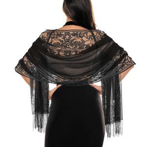 Women's Floral Lace Scarf Shawl Wif Tassels For Women's Evening Dress Evening🙂